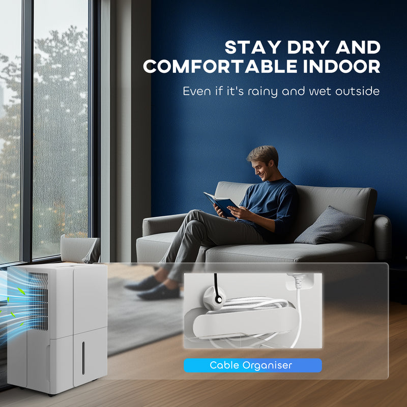 30L Clothes Dryer Dehumidifier Energy Efficient White by HOMCOM