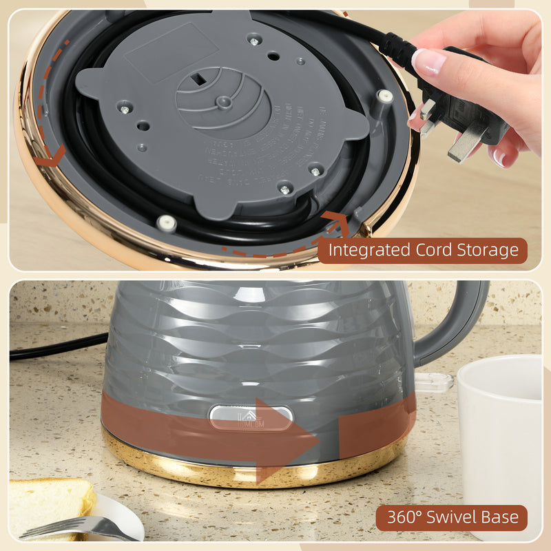 Grey 3kW Rapid Boil Honeycomb Kettle for Rapid Boiling by HOMCOM