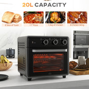 20L capacity icons showing 8 slices of toast, an 11 inch pizza, 1.5kg of chicken and chicken wings