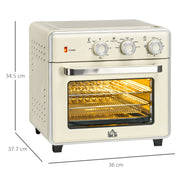 Dimension diagram showing the oven measures 36W x 37.7D x 34.5H cm