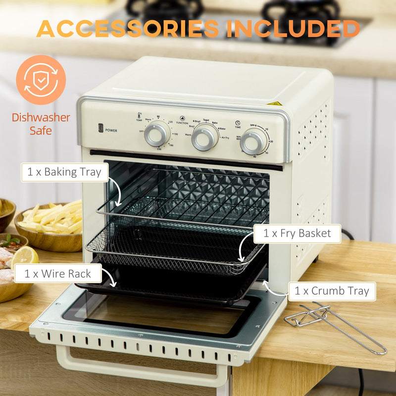 Accessories included graphic showing the baking tray, fry basket, wire rack, crumb tray and tray handle