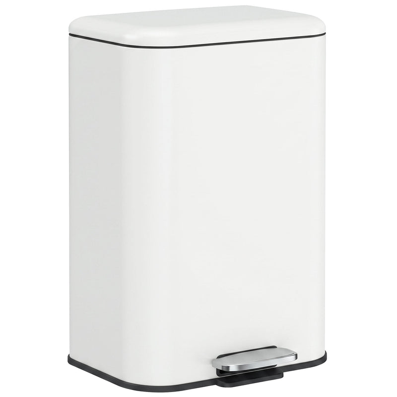 20L steel pedal bin with silver foot pedal and matt finish on a white background