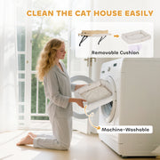 Adjustable Cat Radiator Hammock Bed With Washable Cushion For Indoor Use Cream White