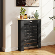 Radiator Cover with Storage Drawer for Safe Hallway Heating Black Wood Effect Homcom