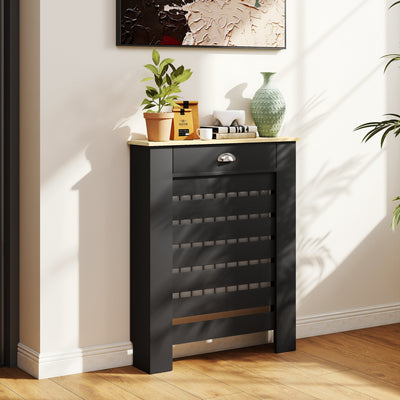 Radiator Cover with Storage Drawer for Safe Hallway Heating Black Wood Effect Homcom