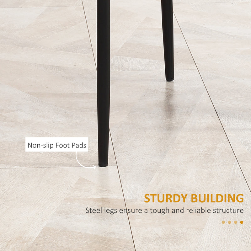 Set of 4 Black Faux Leather Dining Chairs with Padded Seats for Kitchen or Dining Room by HOMCOM