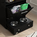 Black Pet Feeder Station With Storage Cabinet and Raised Bowls by PawHut