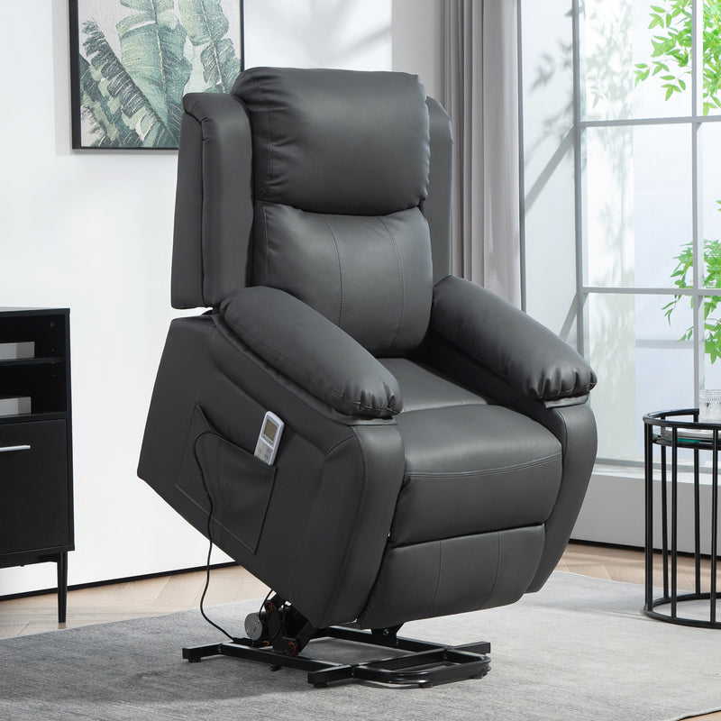 Electric Riser Recliner Chair Dark Grey - angle view