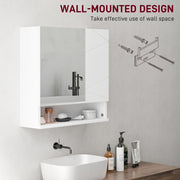White Wall Mounted Bathroom Cabinet with Shelves for Storage and Organisation