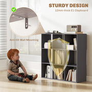 9 Cube Storage Organiser Unit With Open Shelves Ideal For Home Or Office, Grey