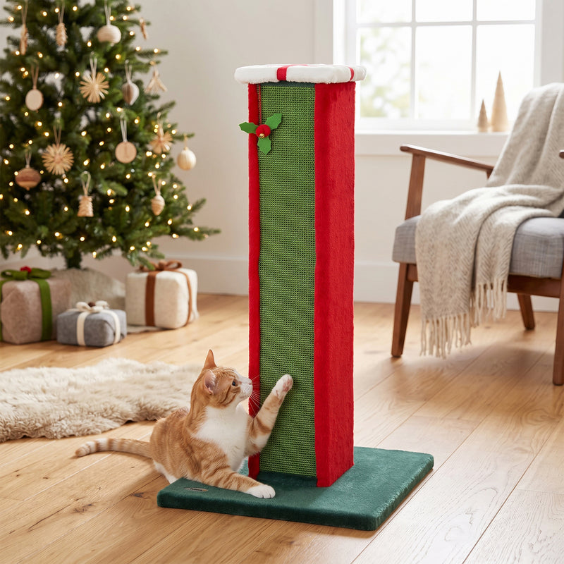 Cat Scratching Post with Double-Sided Sisal to Protect Sofas and Furniture Green