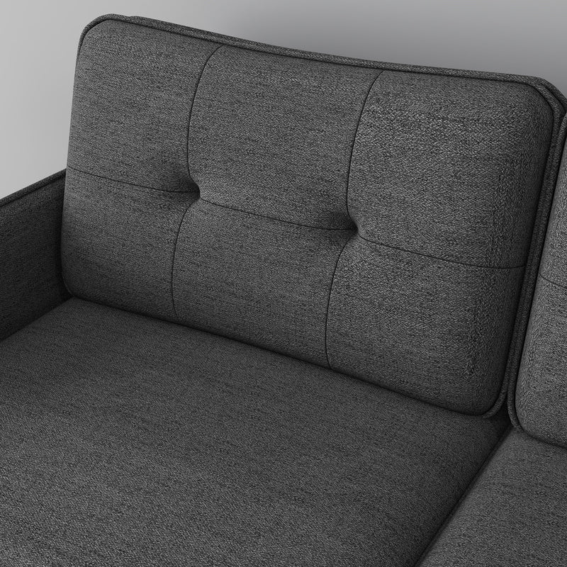 Modern Dark Grey Two Seater Loveseat Sofa With Cushions and Steel Legs by HOMCOM