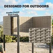7-Piece Rattan Garden Dining Set with 6 Cushioned Chairs and Large Dining Table — Grey or Brown Outsunny