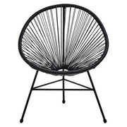 Black rattan bistro chair, front view