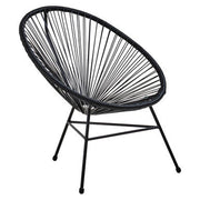 Black rattan bistro chair, detail view