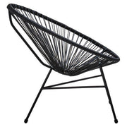 Black rattan bistro set side table, close-up