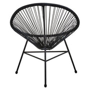 Black rattan 3 piece bistro set, additional angle