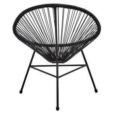 Black rattan 3 piece bistro set, additional angle