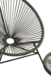 Close-up of the grey rattan-style weave