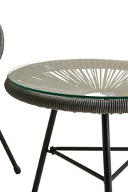 Additional close-up detail of the grey rattan finish