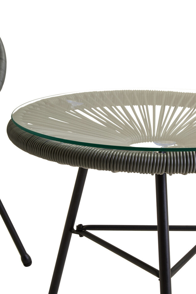 Additional close-up detail of the grey rattan finish