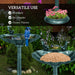 Green 81cm Tall Vintage Style Bird Bath with Decorative Birds and Planter Base by Outsunny