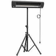 Outsunny 2500W black infrared patio heater on a tripod stand, studio shot