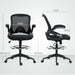 Black Mesh Drafting Chair with Flip-up Armrests and Foot Ring for Standing Desk by Vinsetto