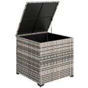253L PE Rattan Garden Storage Box with Waterproof Liner for Garden Tools and Cushions Outsunny