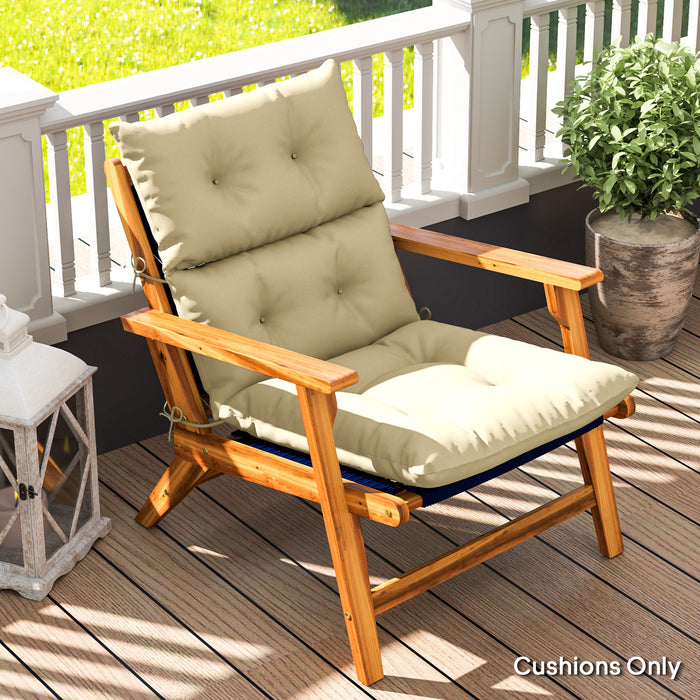 Beige Padded Outdoor Seat Cushion 115 x 56cm for Garden or Patio by Outsunny