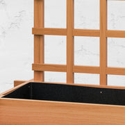 3 Tier Wooden Garden Planter with Trellis for Climbing Plants 95x95x110cm Brown by Outsunny