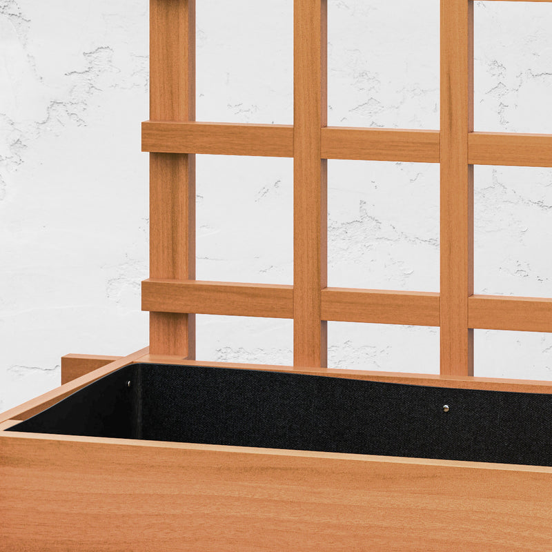 3 Tier Wooden Garden Planter with Trellis for Climbing Plants 95x95x110cm Brown by Outsunny