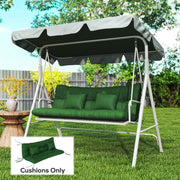 Garden Chair Cushion and Pillow Set for Comfortable Outdoor Seating Green AOSOM