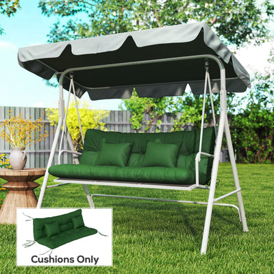 Garden Chair Cushion and Pillow Set for Comfortable Outdoor Seating Green AOSOM