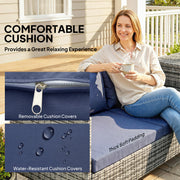 4 Seater Rattan Garden Furniture Set with Storage Box and Coffee Table, Mixed Grey Outsunny