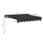 Electric Retractable Garden Awning 3 x 2.5m with LED Light and Aluminium Frame