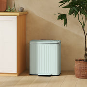 40L Double Compartment Indoor Recycling Bin with Soft Close Lid and Pedal in Green