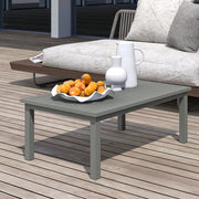 Grey Aluminium Outdoor Coffee Table 100cm x 60cm Weather Resistant by Outsunny