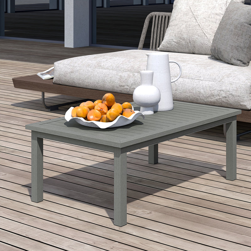 Grey Aluminium Outdoor Coffee Table 100cm x 60cm Weather Resistant by Outsunny
