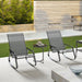 Set of Two Grey Rocking Garden Chairs for Outdoor Comfort by Outsunny