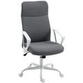 Grey High Back Fabric Office Chair Ergonomic Design For Home Or Work Desk Comfort