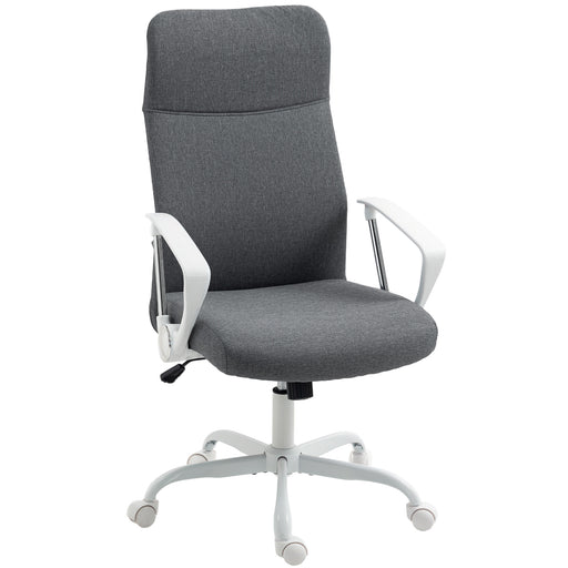Grey High Back Fabric Office Chair Ergonomic Design For Home Or Work Desk Comfort