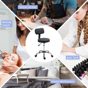 Black Swivel Salon Stool with 360° Rotating Seat and Adjustable Height by HOMCOM