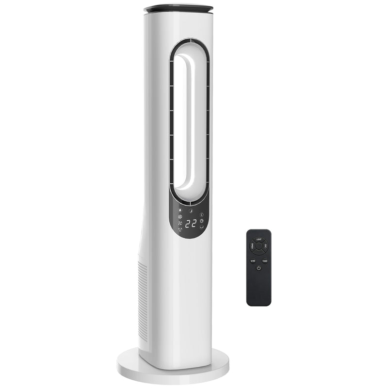 Bladeless Tower Fan for Quiet Cooling and Safe Sleep in Bedrooms and Family Rooms White