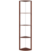 5 Tier LED Floor Lamp With Shelves And Remote Control For Living Room, Brown