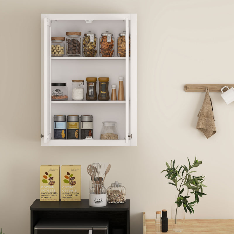 Wall Mounted Bathroom Cabinet With Adjustable Storage Shelves For Organised Spaces White