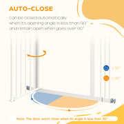 Adjustable Metal Dog Safety Gate 74 to 87cm Wide for Doorways and Stairs White