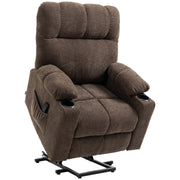 Electric Riser Recliner Chair With Remote Control For Elderly Comfort And Support Dark Brown
