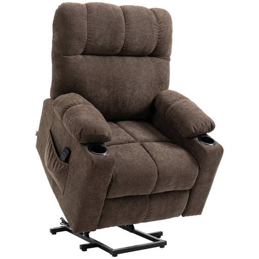 Electric Riser Recliner Chair With Remote Control For Elderly Comfort And Support Dark Brown