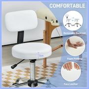 White 360 Degree Swivel Salon Stool with Adjustable Height by HOMCOM